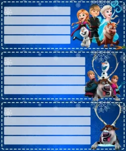 Etiquetas escolares de Frozen 2 GRATIS