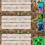 Etiquetas escolares de Minecraft GRATIS